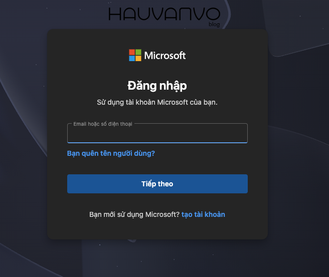 đăng nhập - đăng ký tài khoản Microsoft