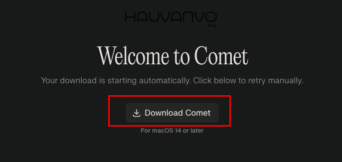 tải và cài đặt Comet