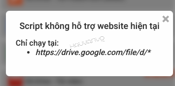 Lỗi thường gặp: Script không hỗ trợ website hiện tại
