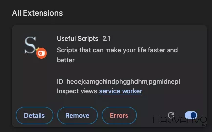 đã cài xong tiện ích useful scripts